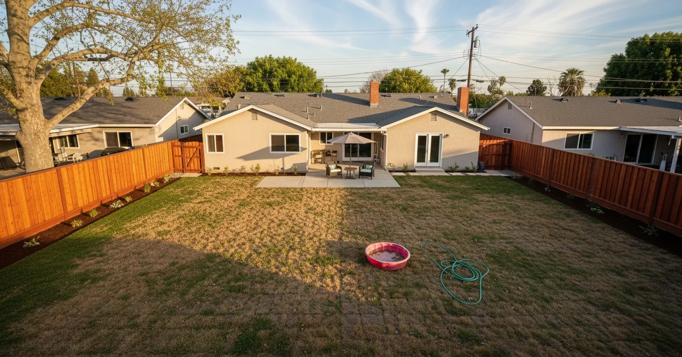 Backyard before ADU construction